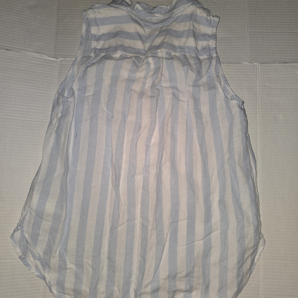 J. Crew Blue and White Striped Women's Top - Picture 2 of 3